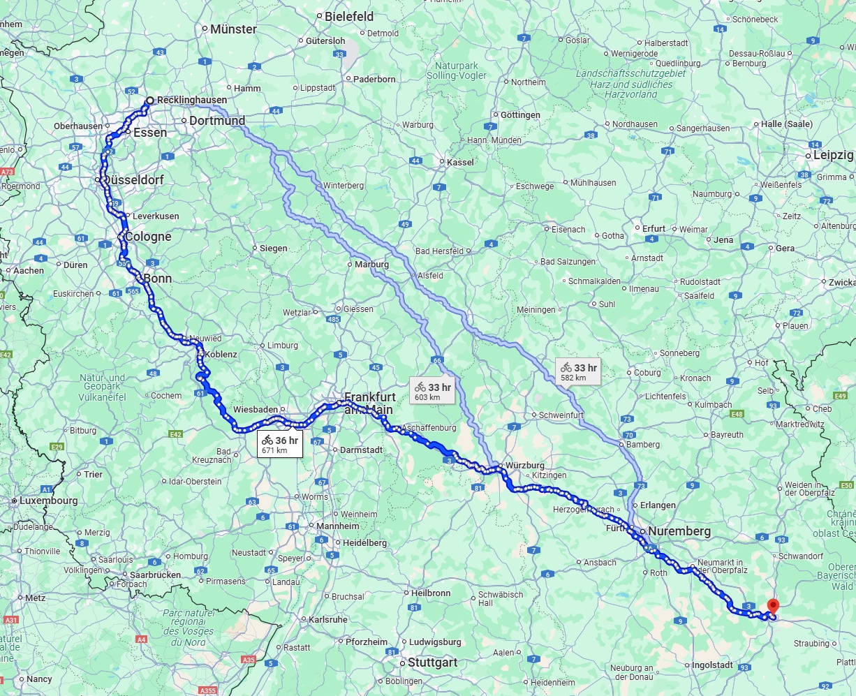 Anreise von Recklinghausen Zu Regensburg Über 
