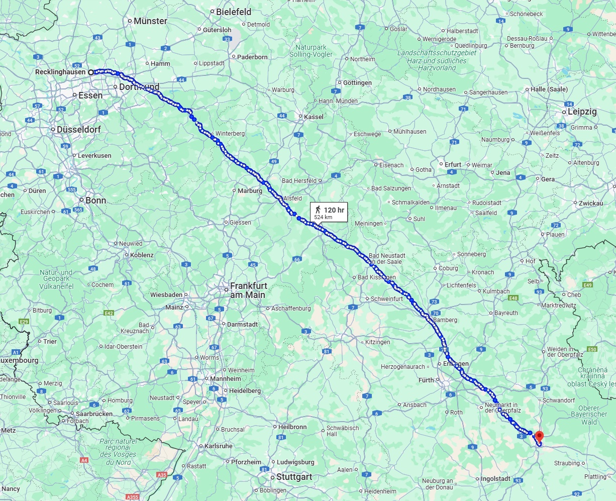 Anreise von Recklinghausen Zu Regensburg Über 