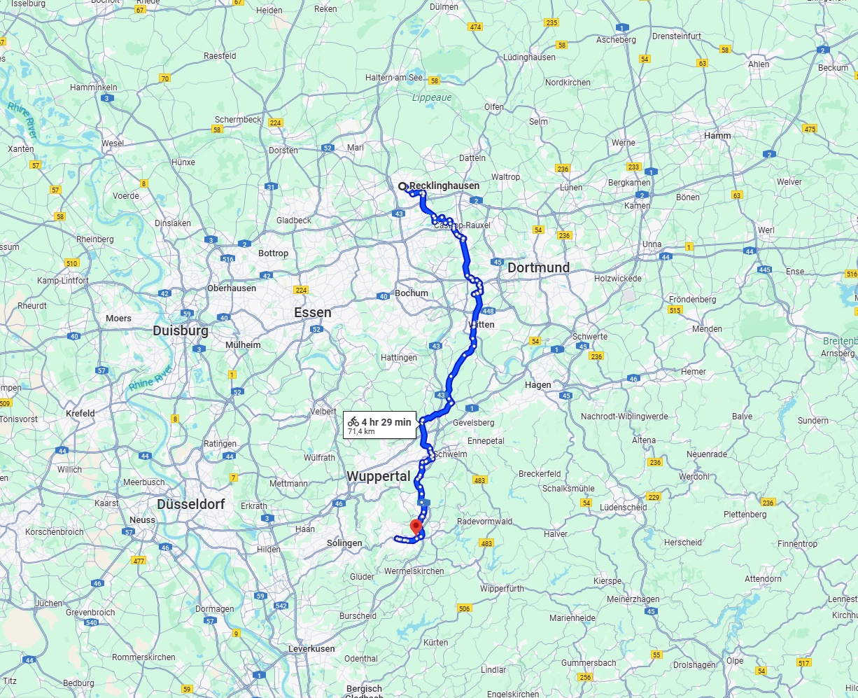Anreise von Recklinghausen Zu Remscheid Über 