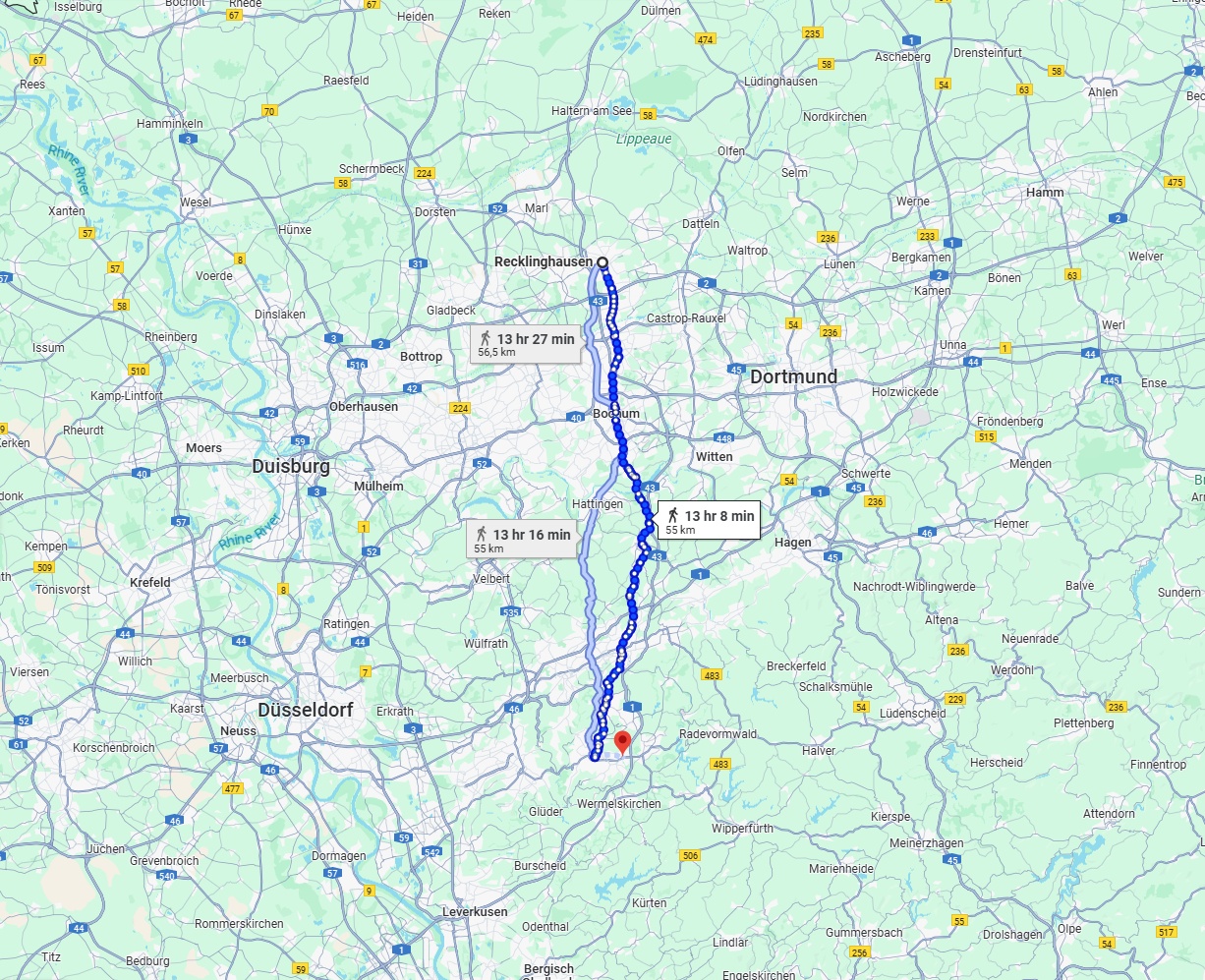 Anreise von Recklinghausen Zu Remscheid Über 