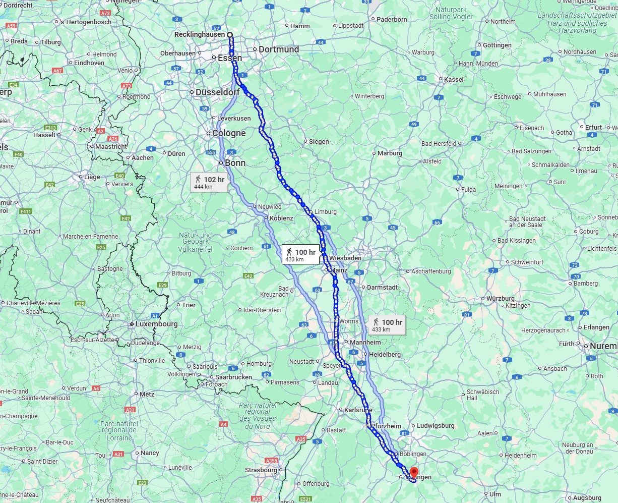 Anreise von Recklinghausen Zu Reutlingen Über 
