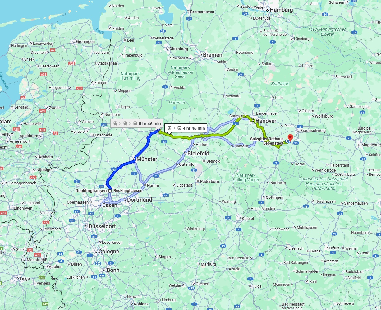 Anreise von Recklinghausen Zu Salzgitter Über 