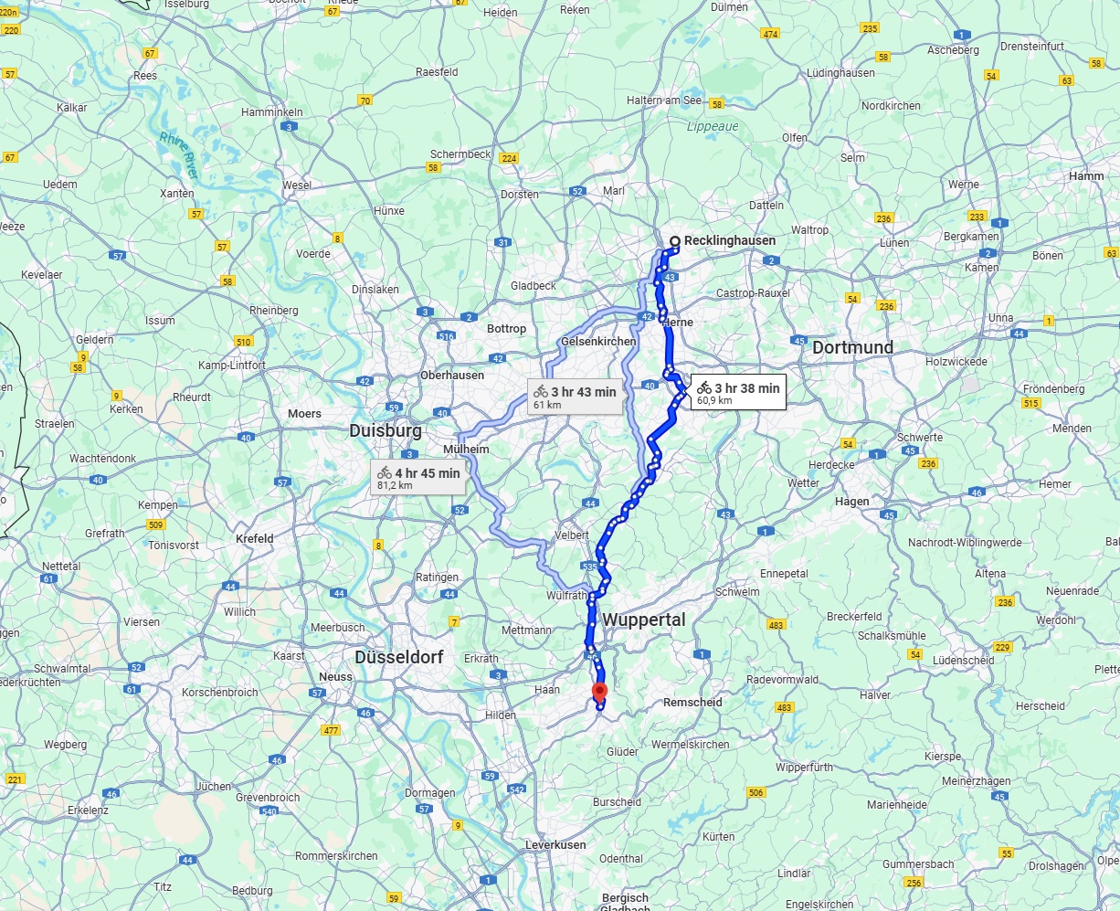 Anreise von Recklinghausen Zu Solingen Über 