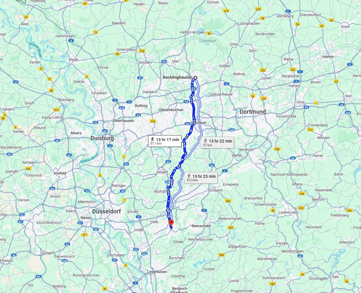 Anreise von Recklinghausen Zu Solingen Über 