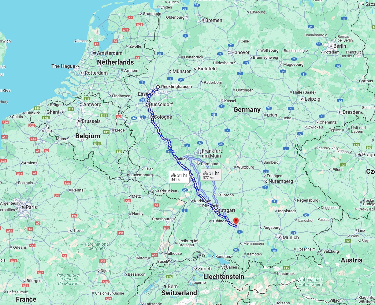 Anreise von Recklinghausen Zu Ulm Über 