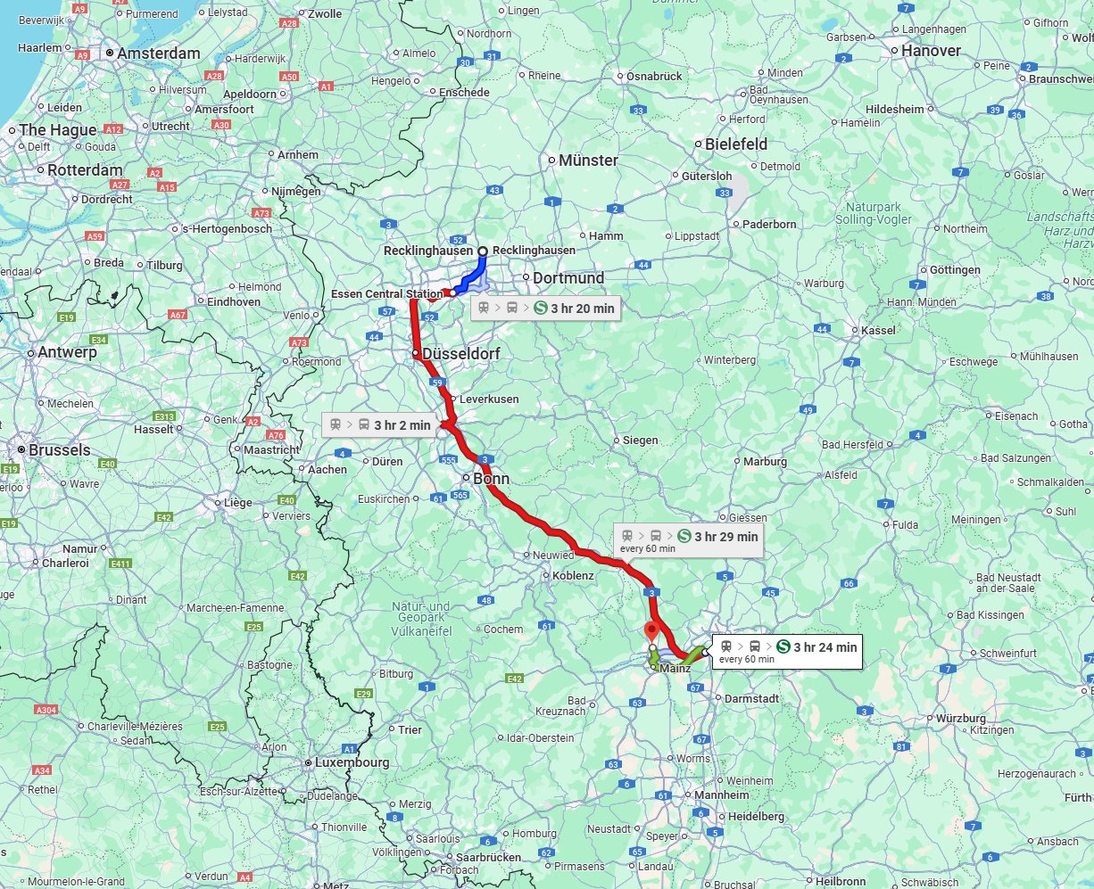 Anreise von Recklinghausen Zu Wiesbaden Über 