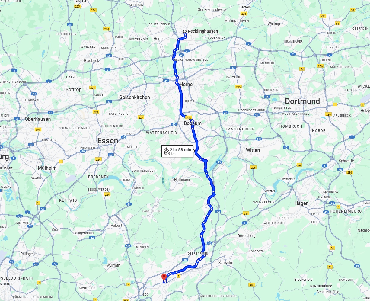 Anreise von Recklinghausen Zu Wuppertal Über 