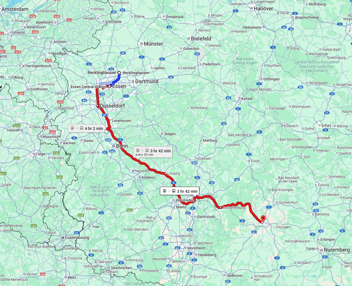 Anreise von Recklinghausen Zu Würzburg Über 