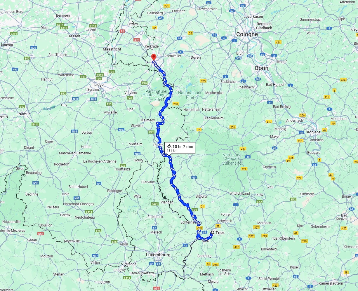 Anreise von Trier Zu Aachen Über 