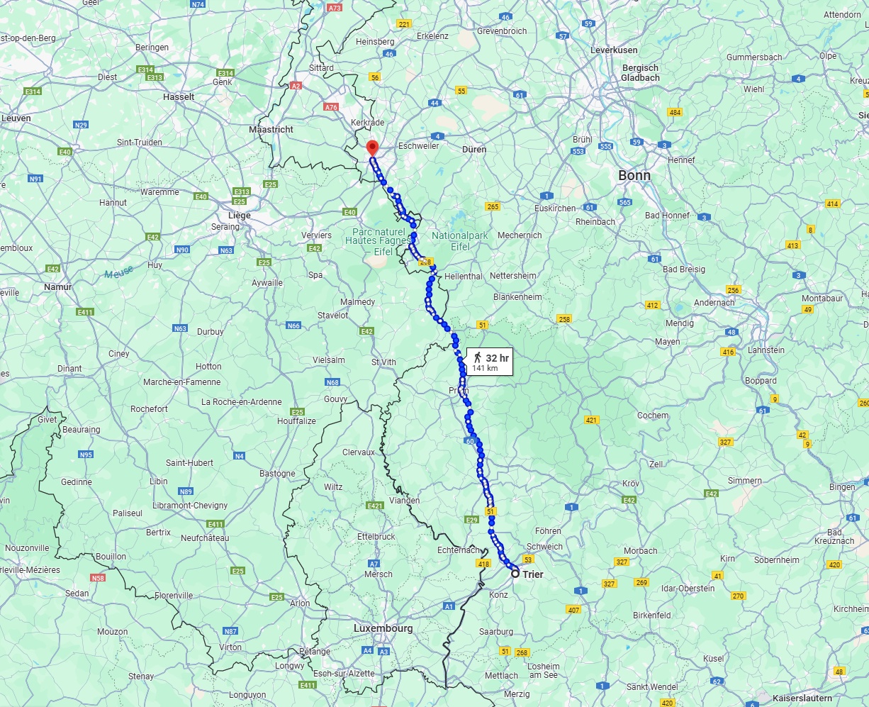 Anreise von Trier Zu Aachen Über 