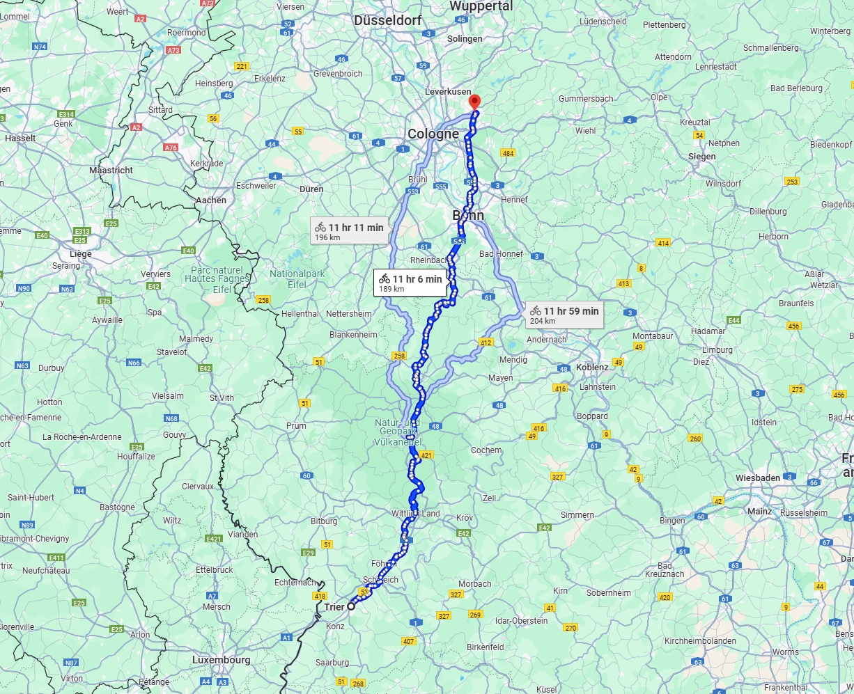 Anreise von Trier Zu Bergisch Gladbach Über 