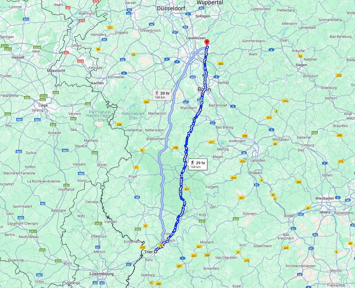 Anreise von Trier Zu Bergisch Gladbach Über 