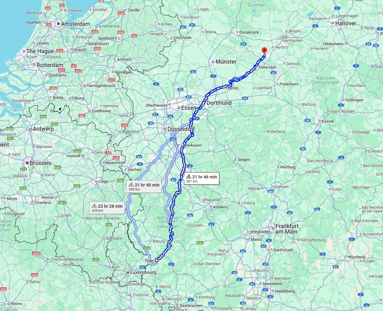 Anreise von Trier Zu Bielefeld Über 