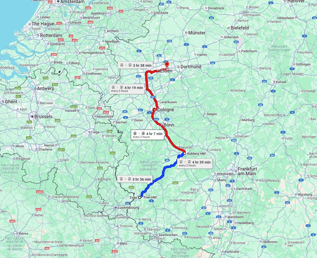Anreise von Trier Zu Bochum Über 