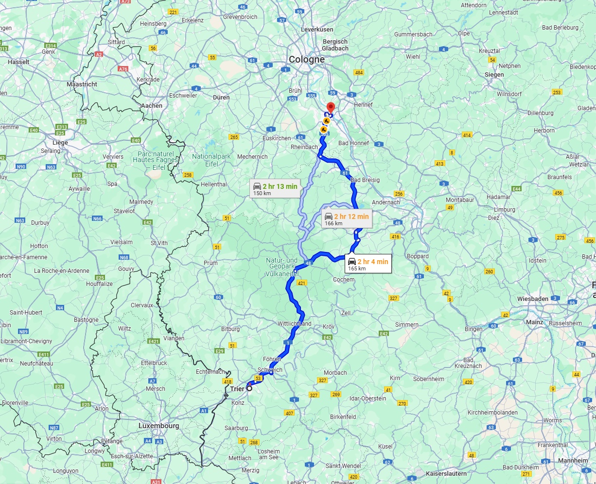 Anreise von Trier Zu Bonn Über via A1
