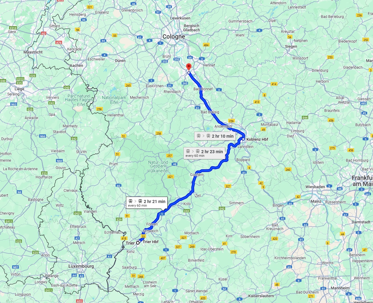 Anreise von Trier Zu Bonn Über 