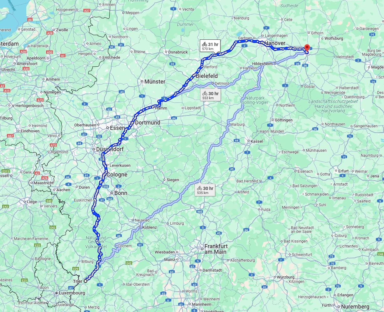 Anreise von Trier Zu Braunschweig Über 