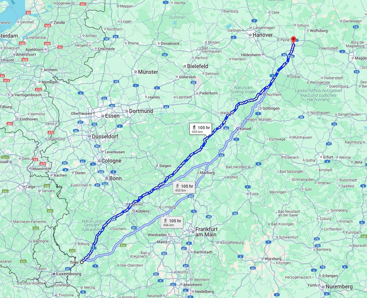Anreise von Trier Zu Braunschweig Über 