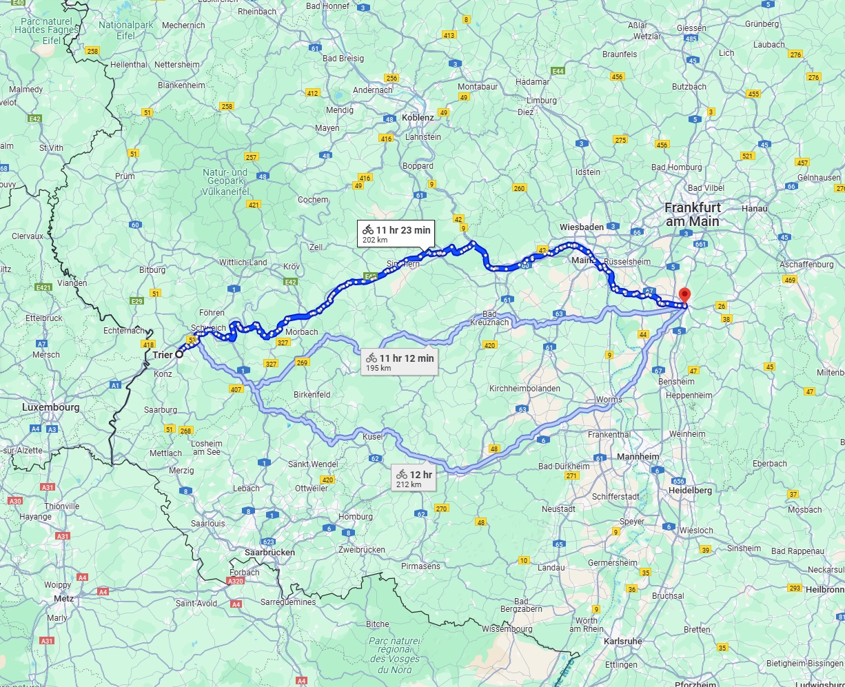Anreise von Trier Zu Darmstadt Über 