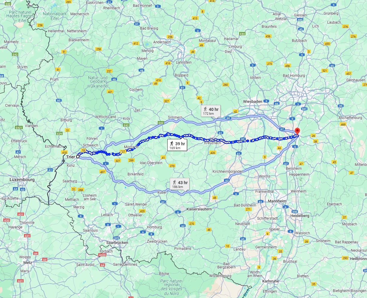 Anreise von Trier Zu Darmstadt Über 