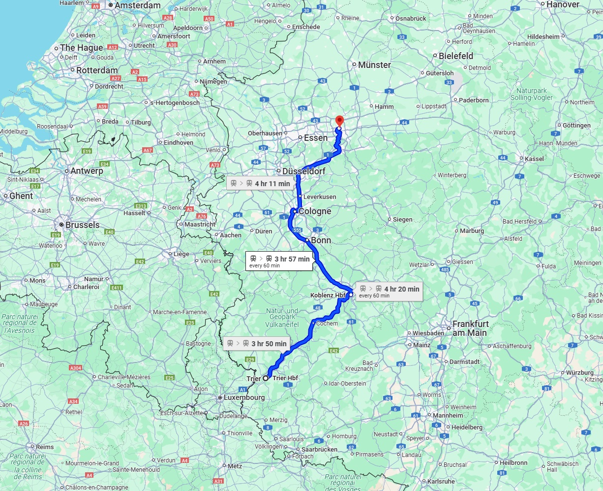 Anreise von Trier Zu Dortmund Über 