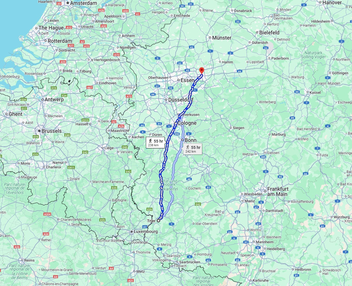 Anreise von Trier Zu Dortmund Über 