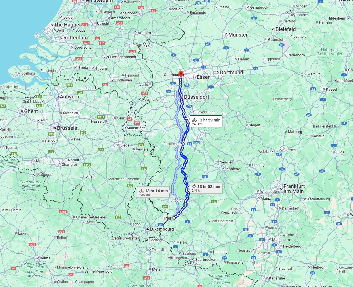 Anreise von Trier Zu Duisburg Über 