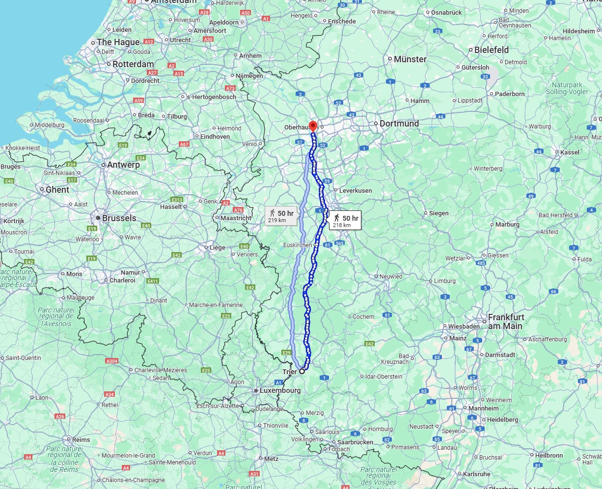Anreise von Trier Zu Duisburg Über 