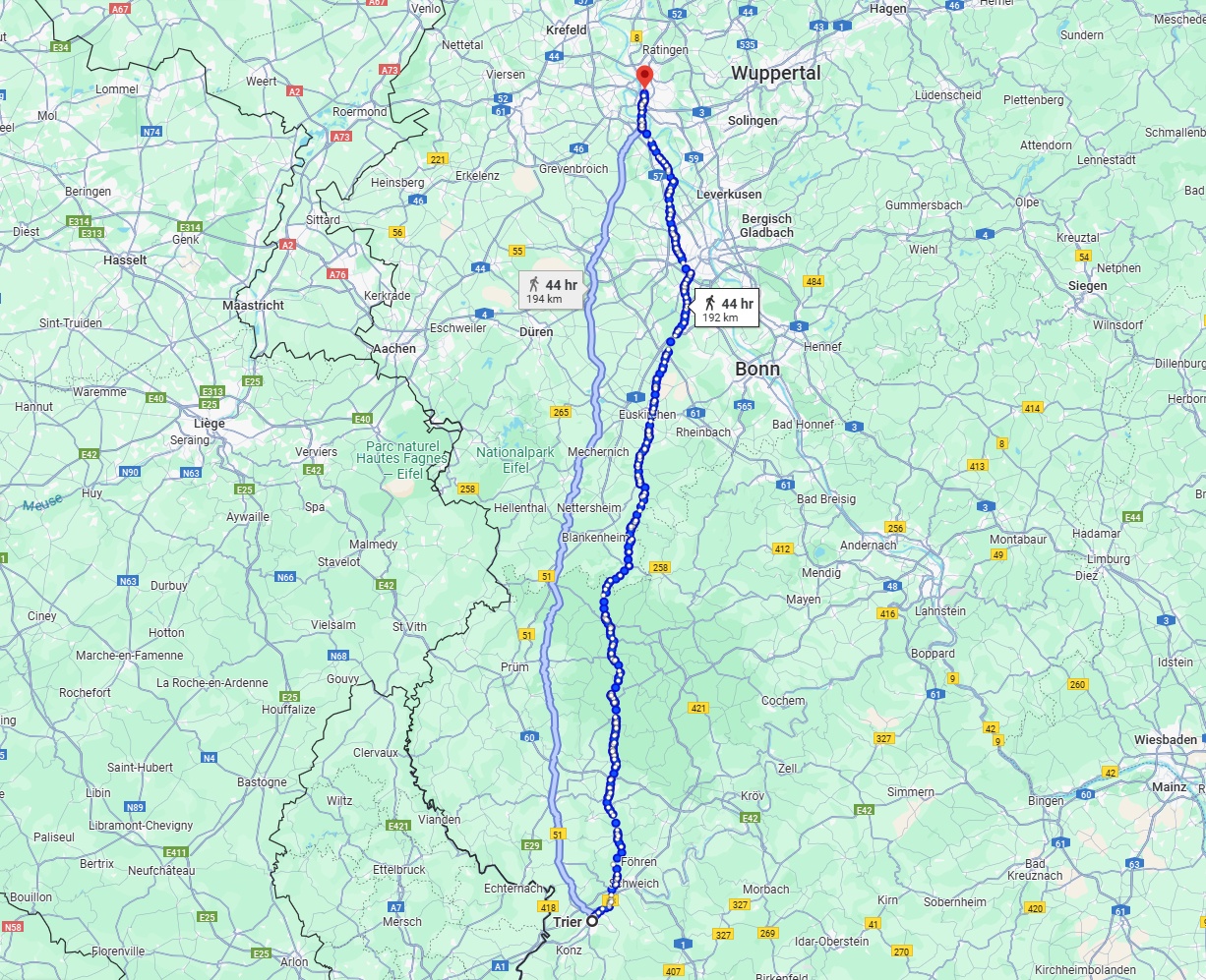 Anreise von Trier Zu Düsseldorf Über 