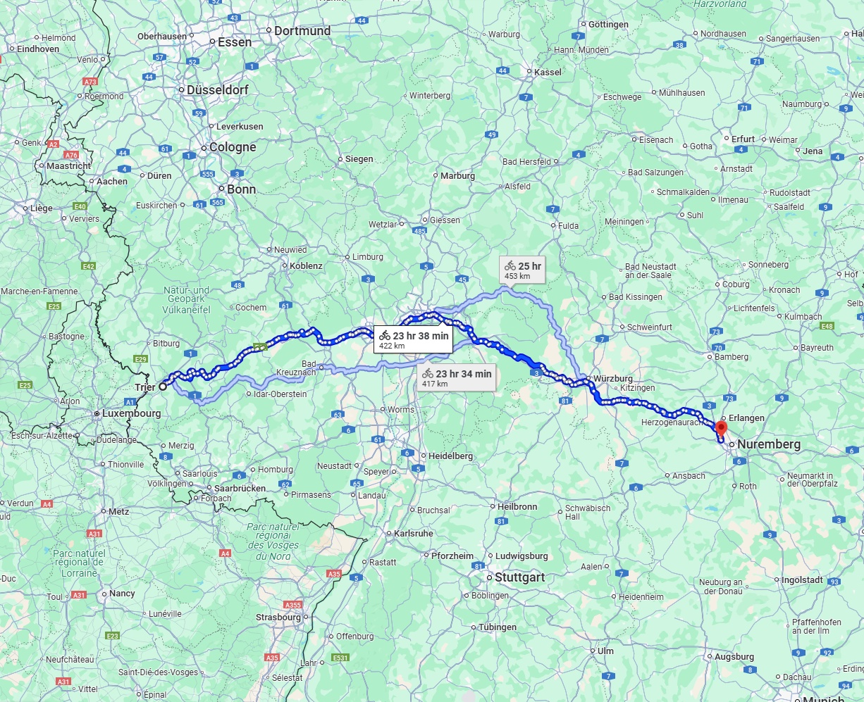 Anreise von Trier Zu Fürth Über 