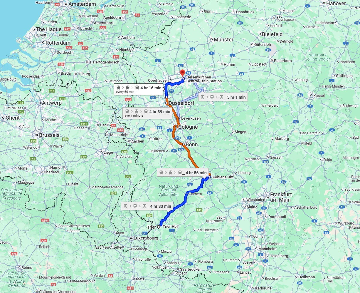 Anreise von Trier Zu Gelsenkirchen Über 