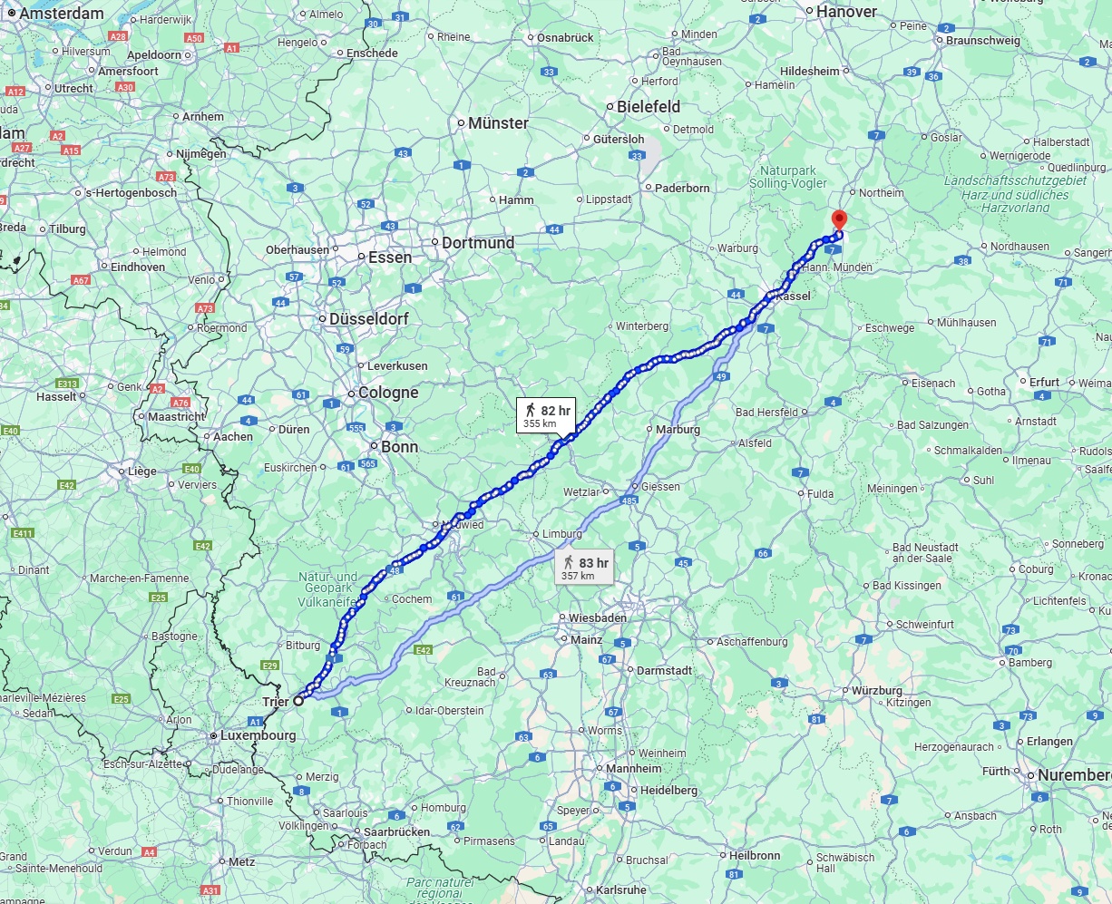 Anreise von Trier Zu Göttingen Über 