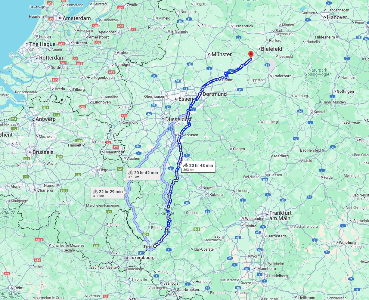 Anreise von Trier Zu Gütersloh Über 