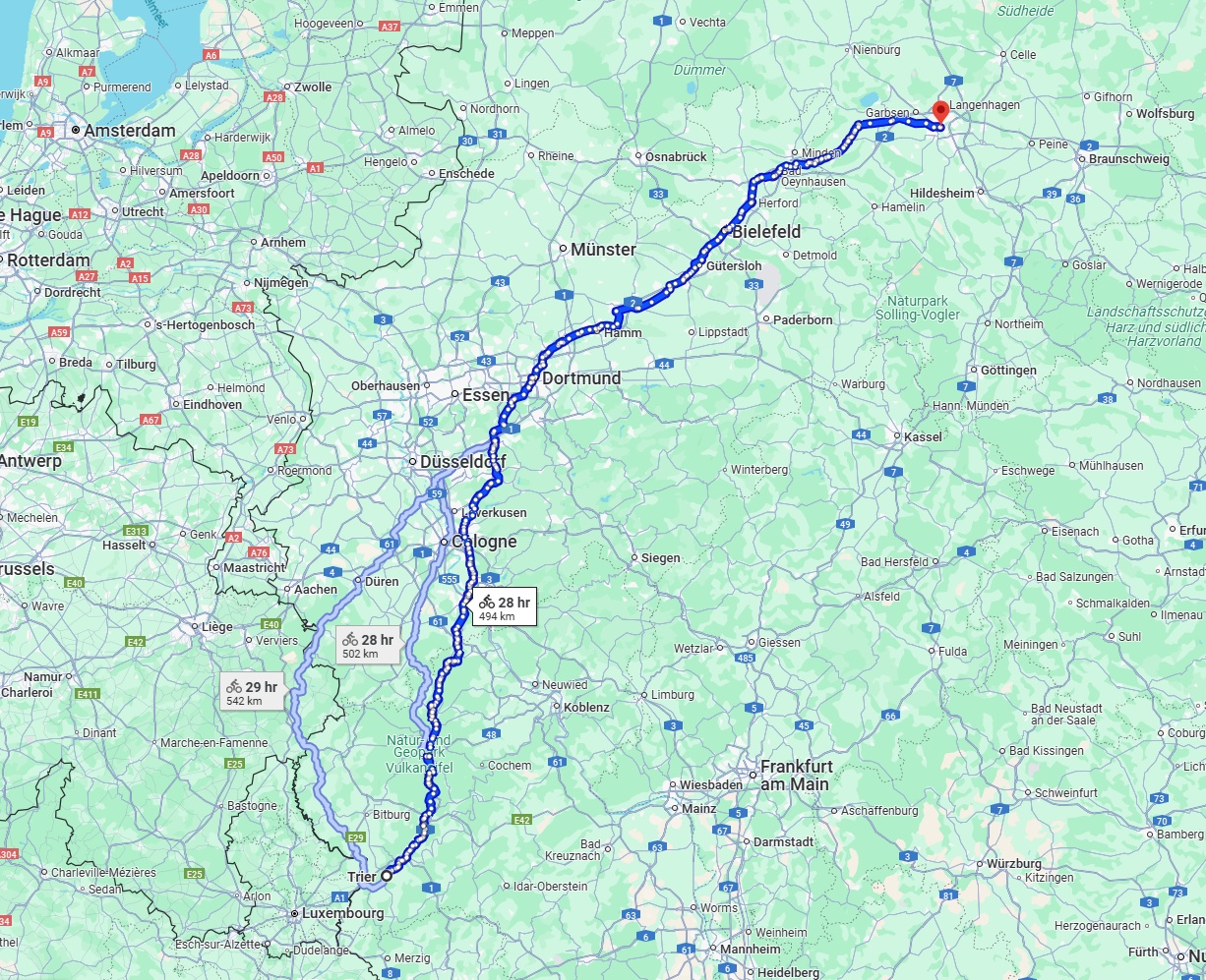 Anreise von Trier Zu Hannover Über 
