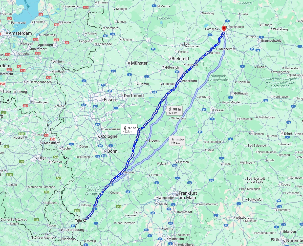 Anreise von Trier Zu Hannover Über 