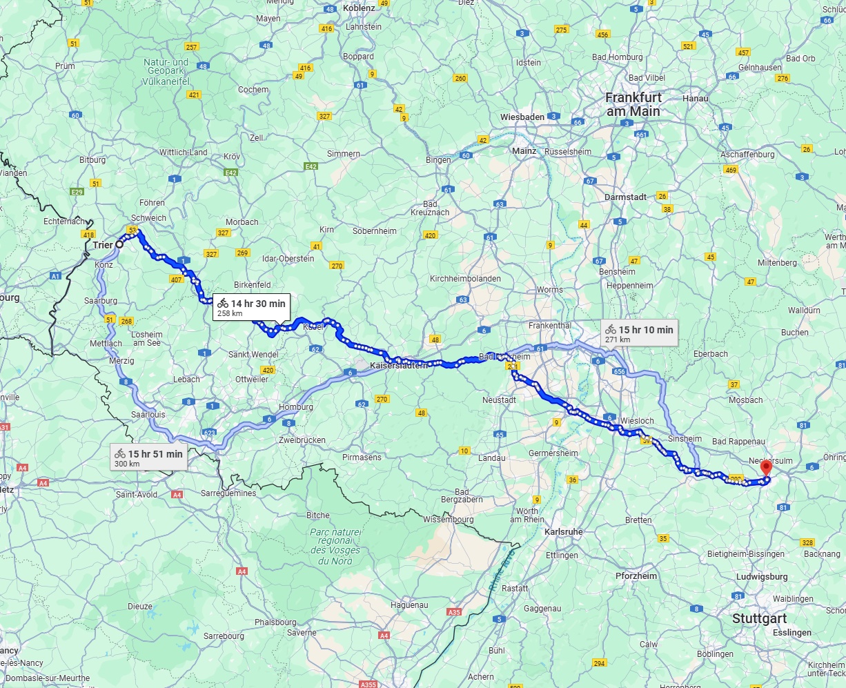 Anreise von Trier Zu Heilbronn Über 