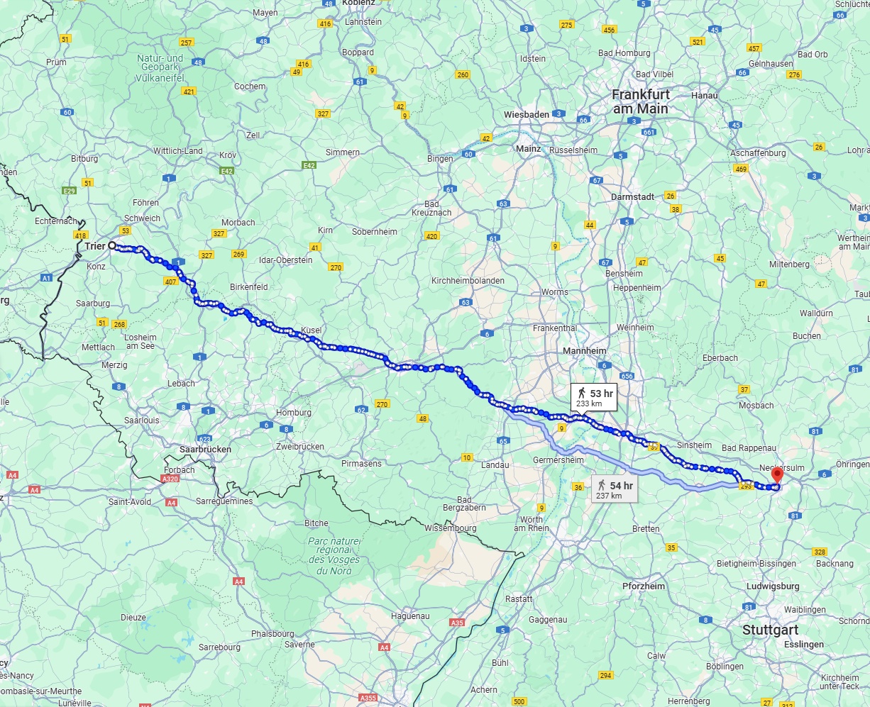 Anreise von Trier Zu Heilbronn Über 