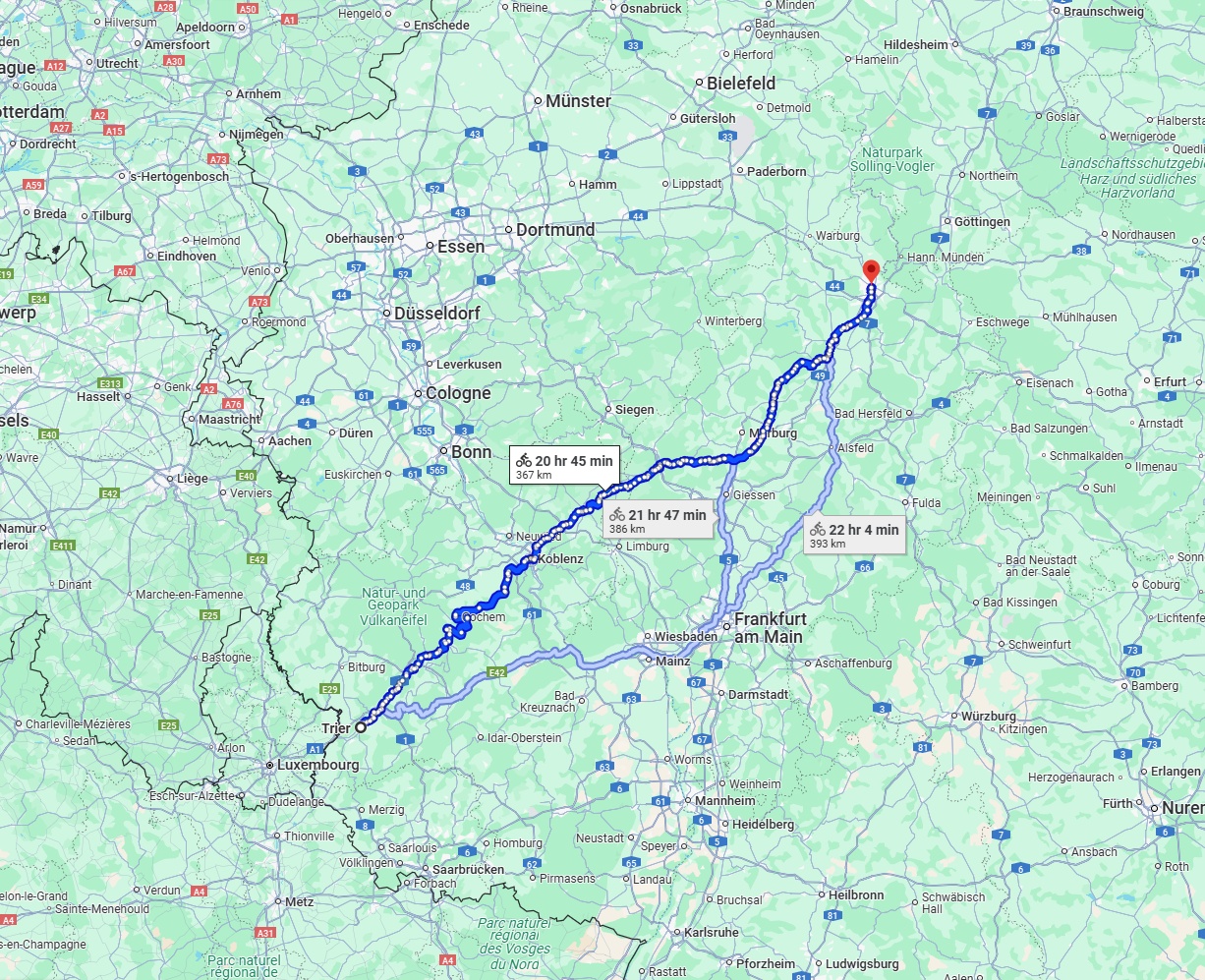 Anreise von Trier Zu Kassel Über 