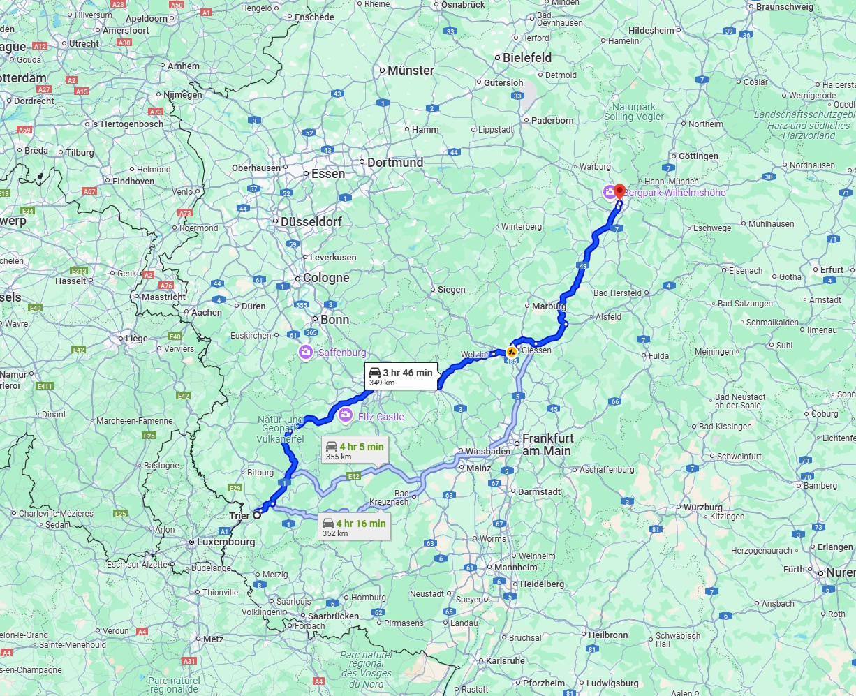Anreise von Trier Zu Kassel Über via A49