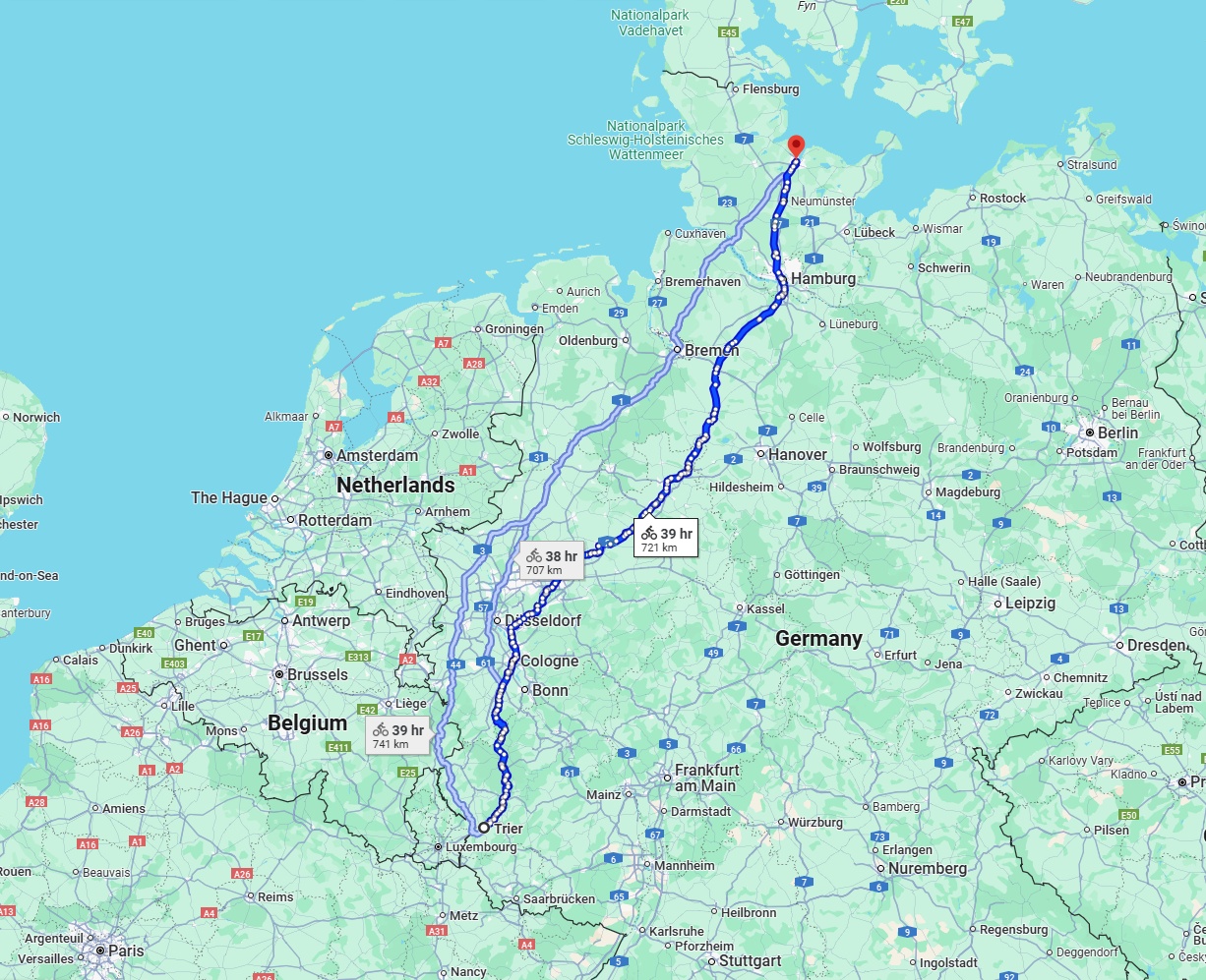 Anreise von Trier Zu Kiel Über 