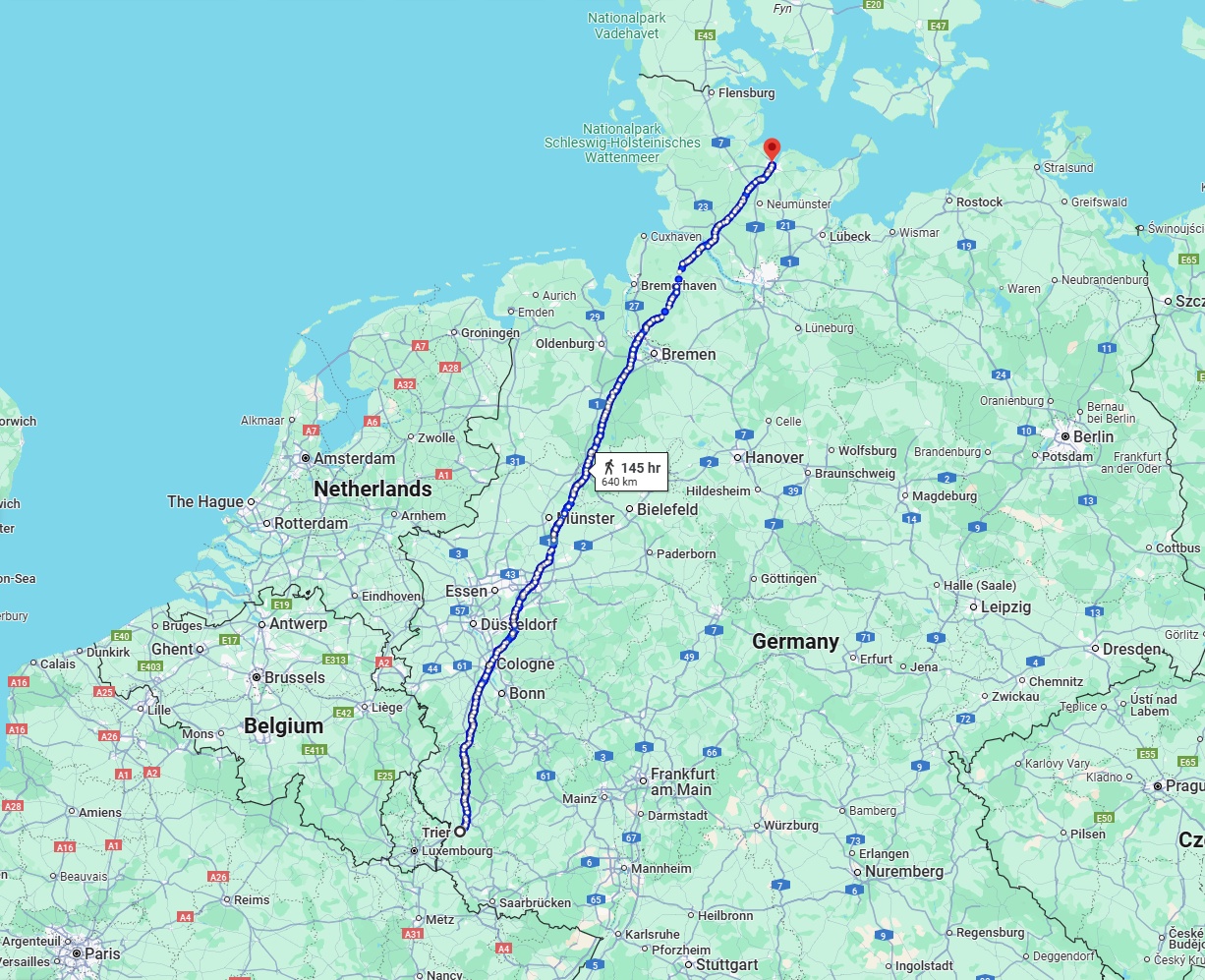 Anreise von Trier Zu Kiel Über 