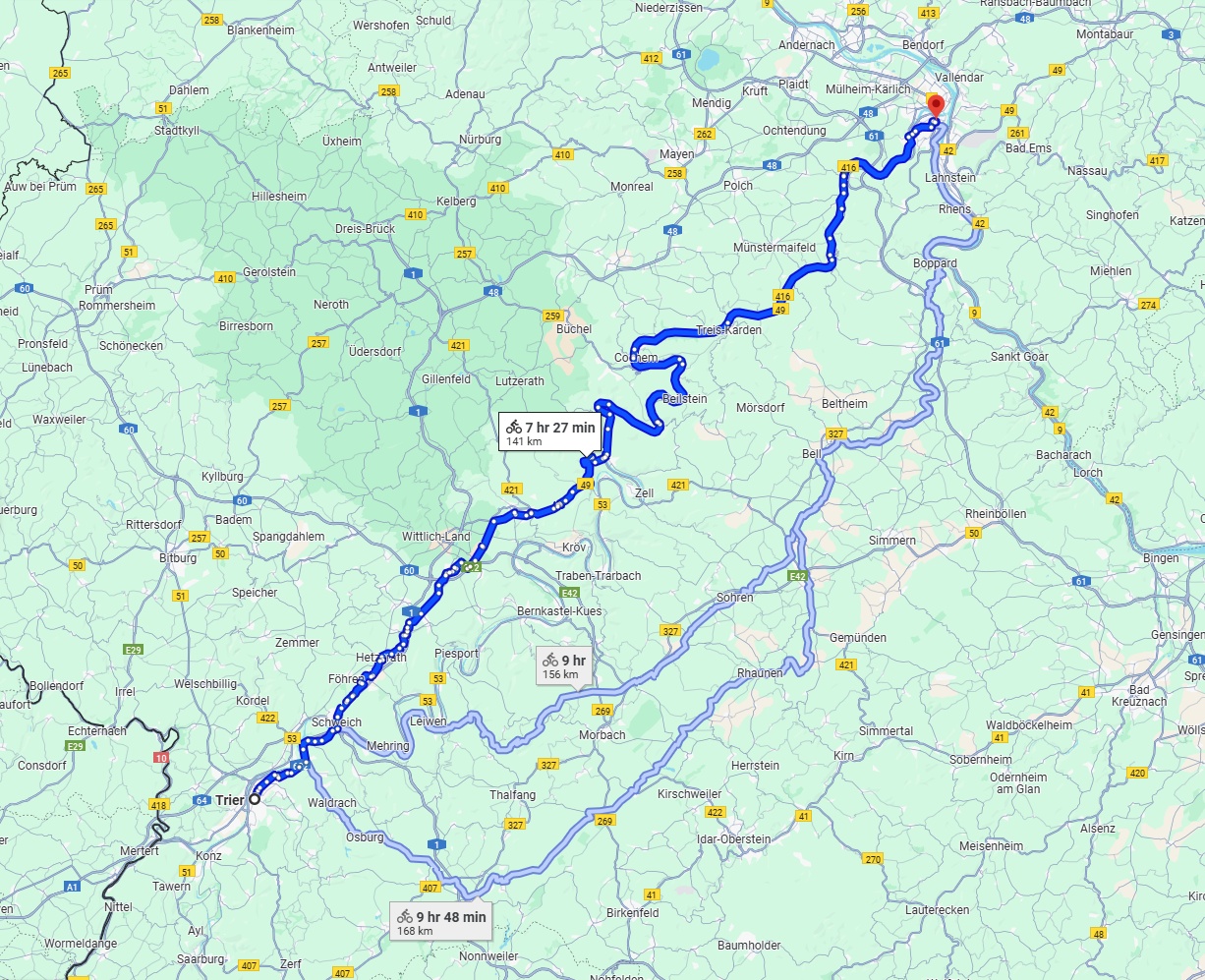 Anreise von Trier Zu Koblenz Über 