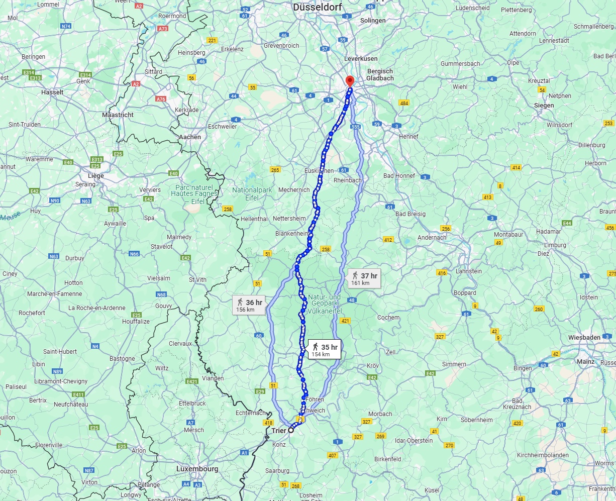 Anreise von Trier Zu Köln Über 