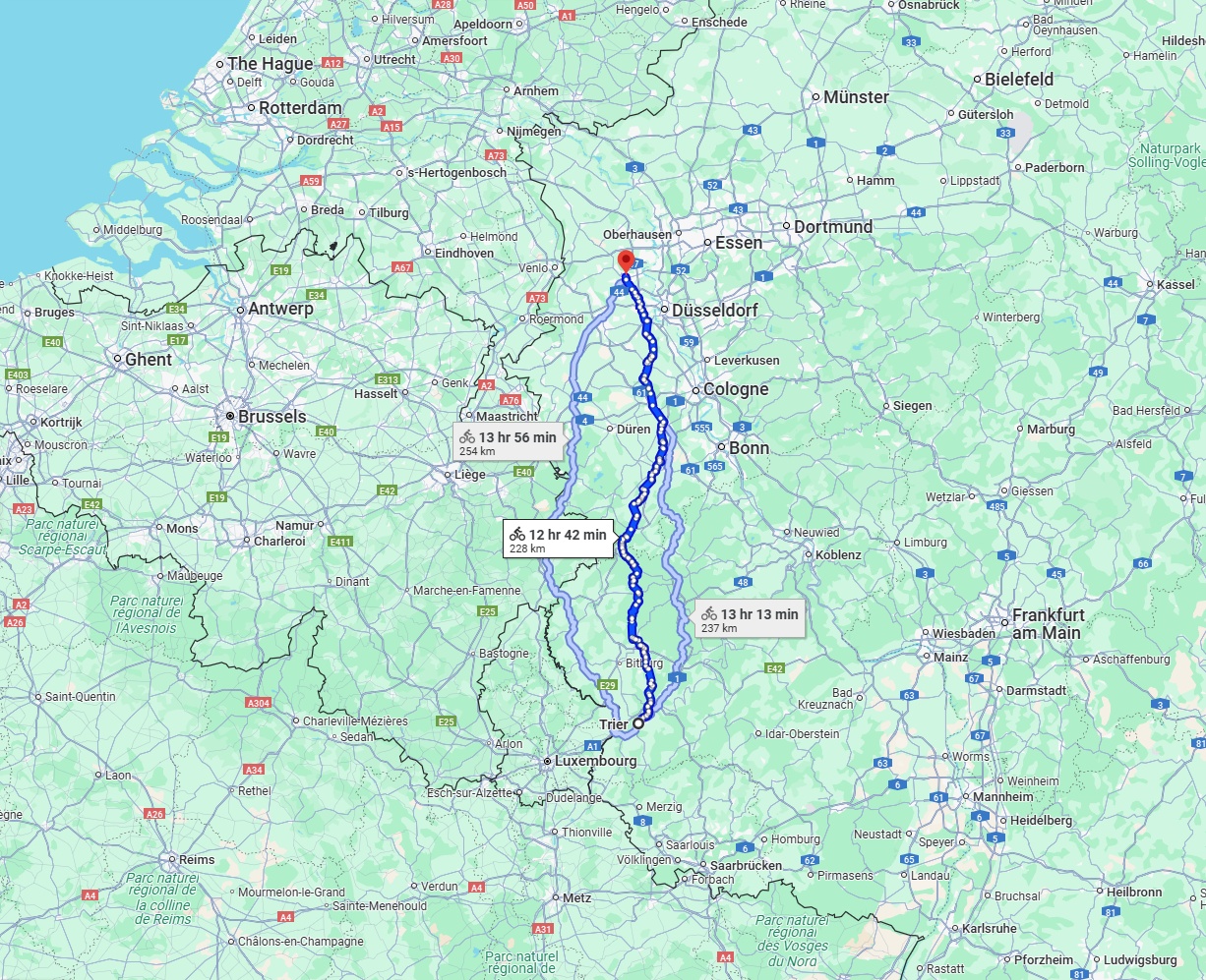 Anreise von Trier Zu Krefeld Über 