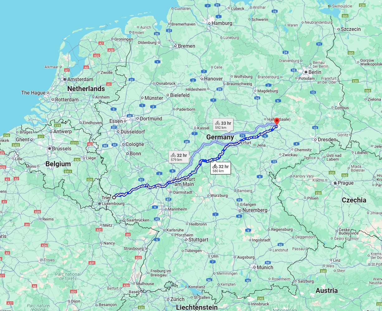 Anreise von Trier Zu Leipzig Über 