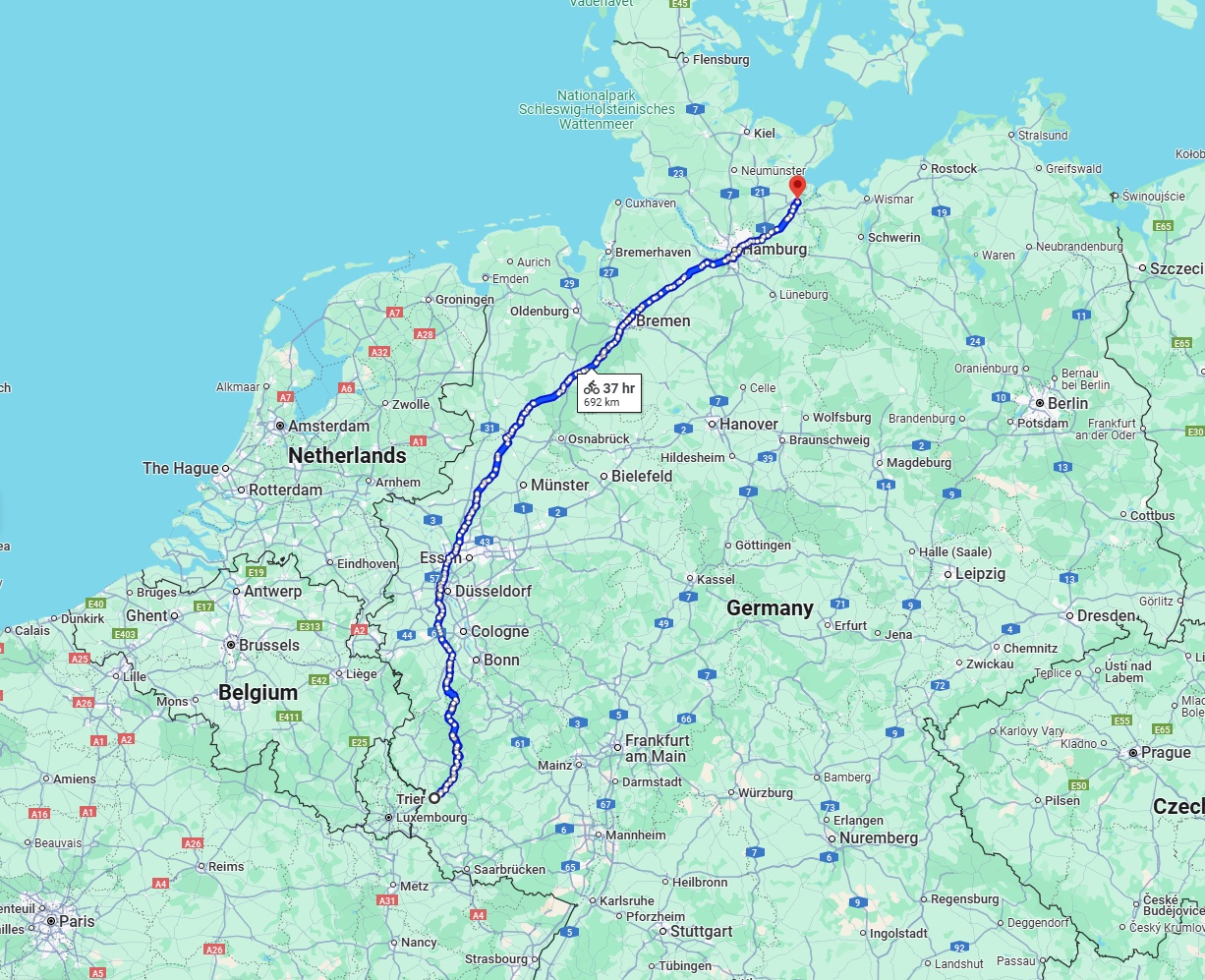 Anreise von Trier Zu Lübeck Über 