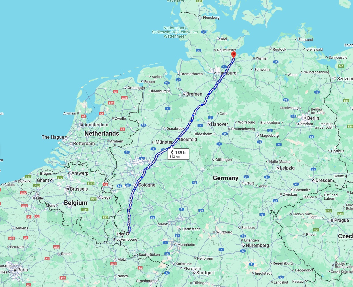 Anreise von Trier Zu Lübeck Über 