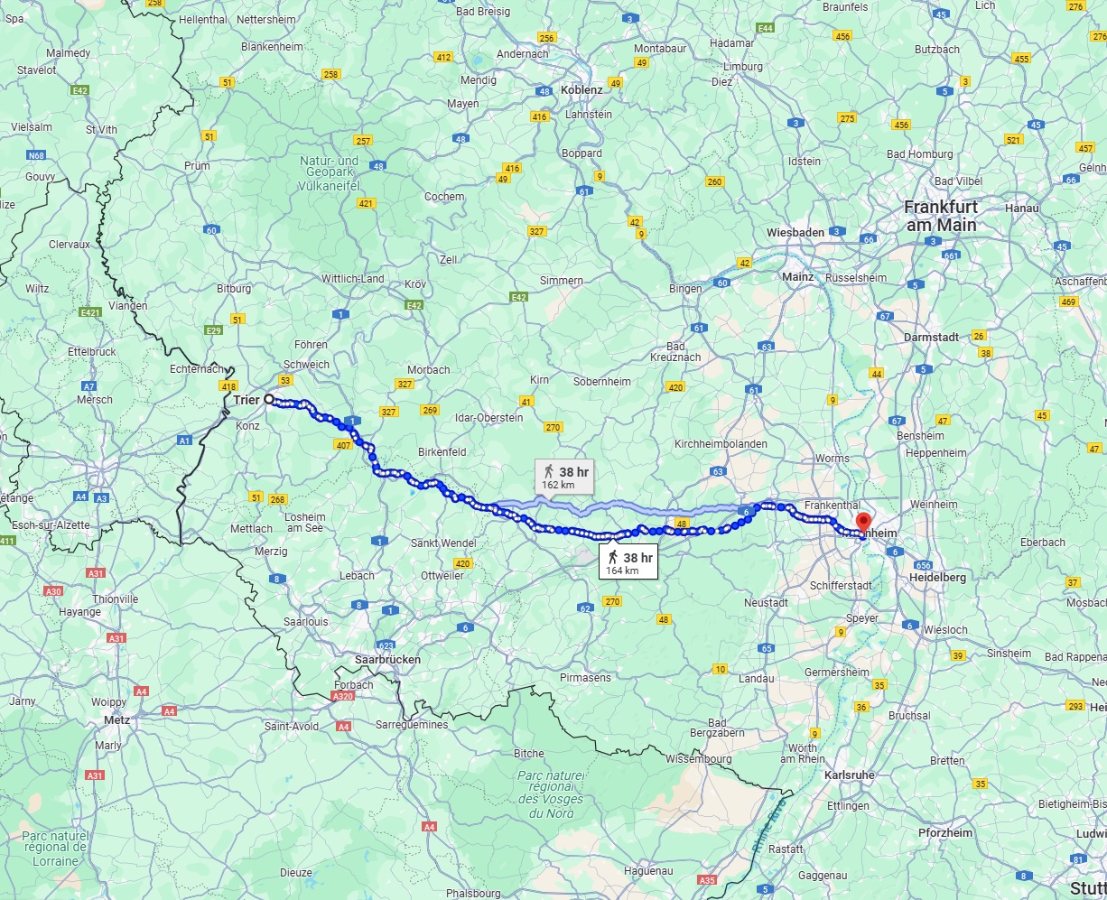 Anreise von Trier Zu Ludwigshafen am Rhein Über 
