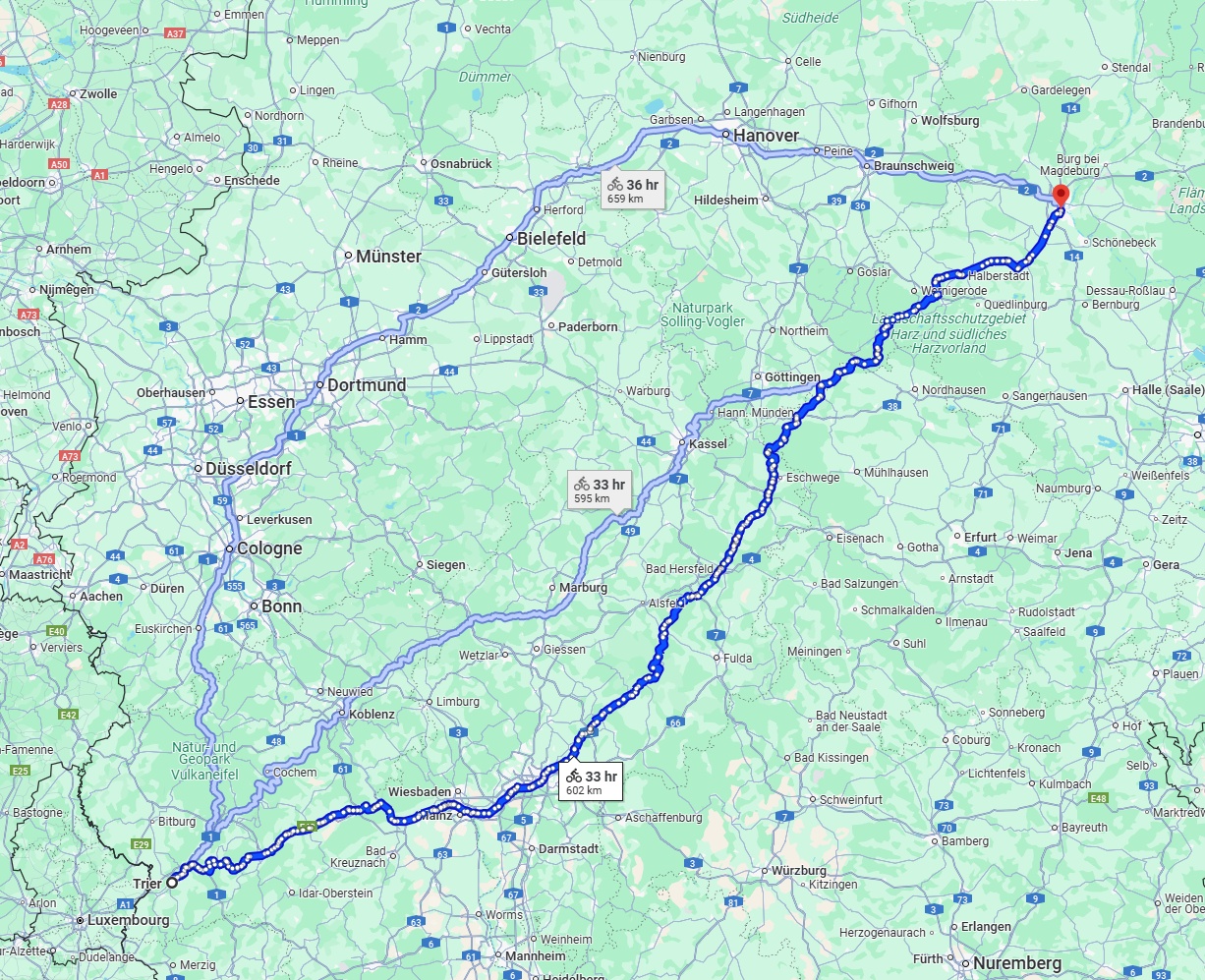 Anreise von Trier Zu Magdeburg Über 