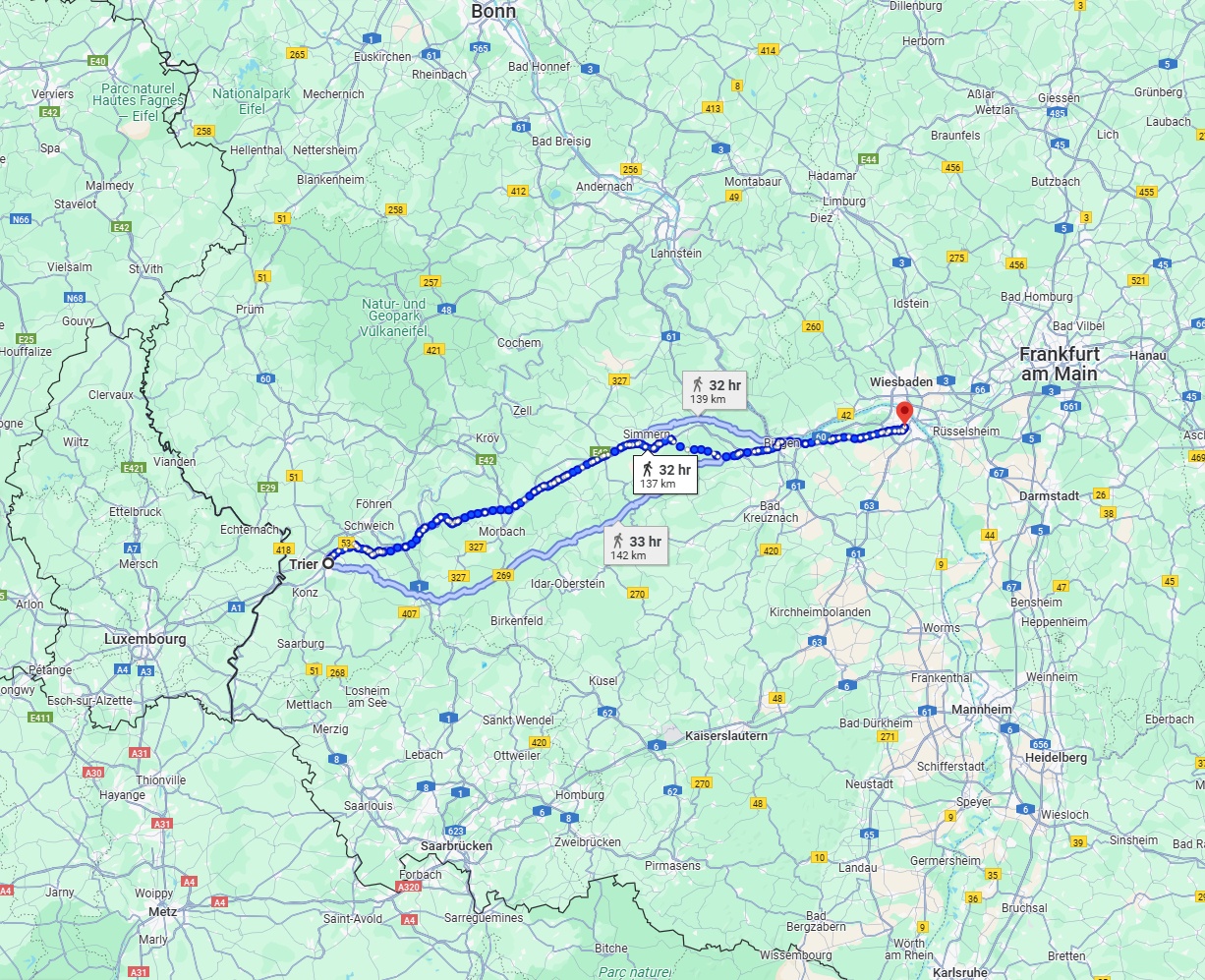 Anreise von Trier Zu Mainz Über 